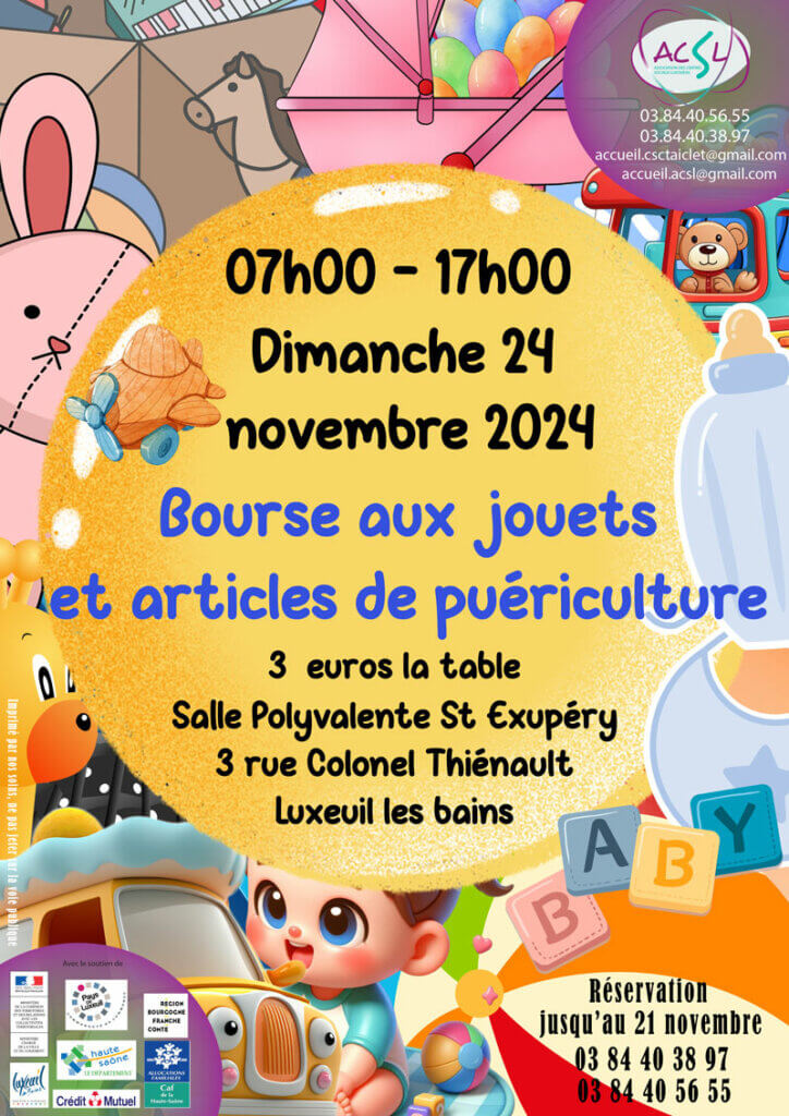 Affiche bourse aux jouets du 24 novembre 2024