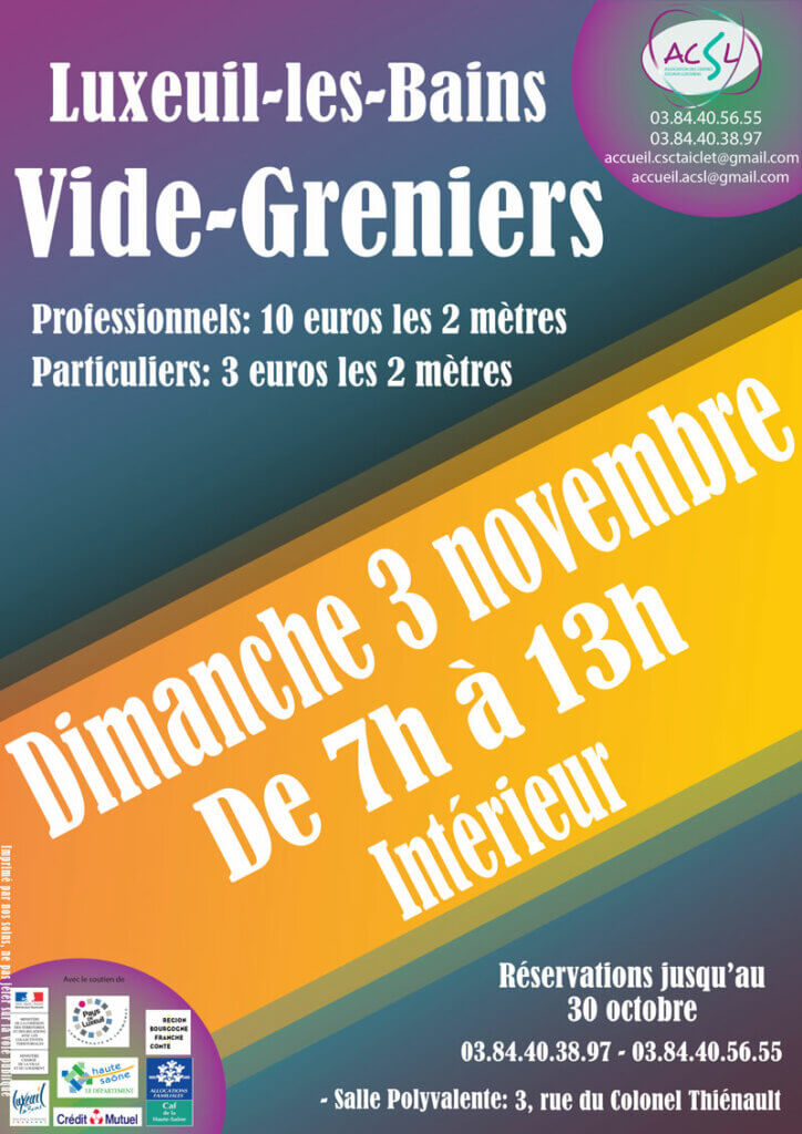 Visuel du vide-greniers du 3 novembre 2024