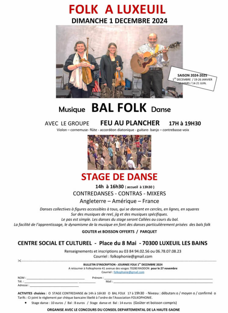 Visuel stage de danse folk du 1er décembre 2024