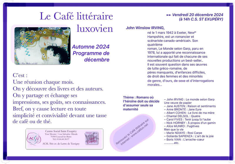 Visuel programme du café littéraire décembre 2024